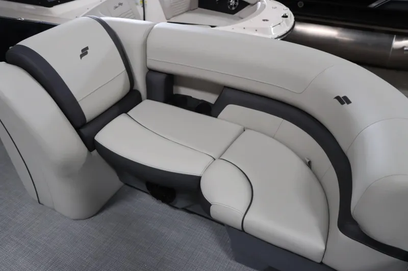 Slide: The Image of Luxurious seating on 2025 Starcraft EXS 3 boat, featuring sleek design and comfortable upholstery. - 13