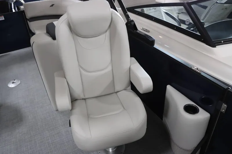 Slide: The Image of Luxurious seating in 2025 Starcraft EXS 3 boat interior. - 21