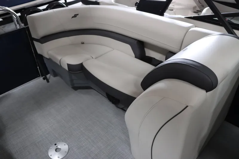 Slide: The Image of Luxurious seating in 2025 Starcraft EXS 3 boat interior. - 22