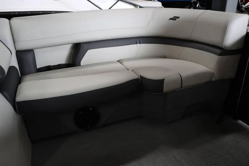 Slide: The Image of 2025 Starcraft EXS 3 boat interior with sleek, modern seating design. - 26