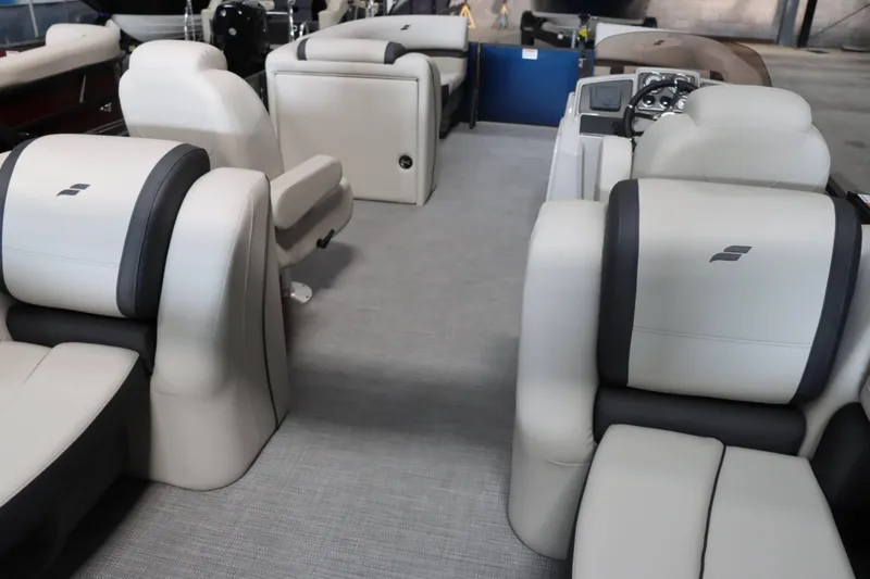 Slide: The Image of 2025 Starcraft EXS 3 boat interior with luxurious seating and modern design. - 13