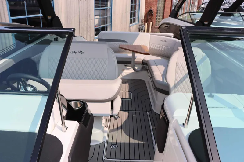 Slide: The Image of Luxurious interior of 2024 Sea Ray 280SLX boat with elegant seating and modern design. - 33