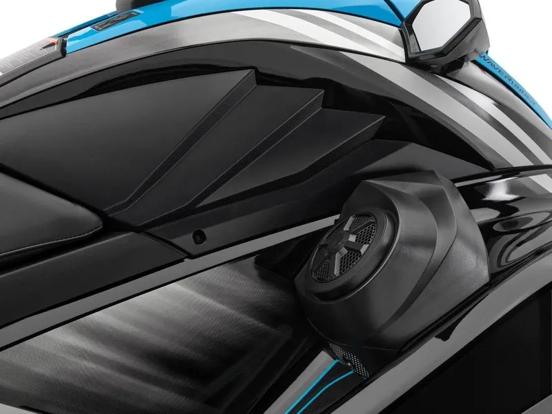 Slide: The Image of 2024 Waverunner FX CRUISER HO A close-up of sleek black and blue design. - 3