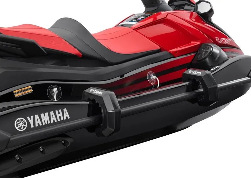 Slide: The Image of 2024 Waverunner VX LIMITED jet ski, red and black, close-up side view. - 3