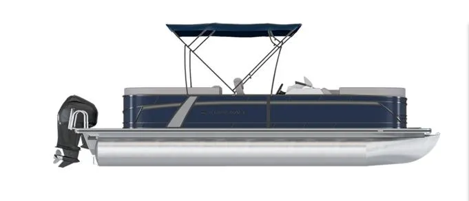Slide: The Image of 2023 Starcraft CX 23DL Bar pontoon boat with canopy and outboard motor. - 21