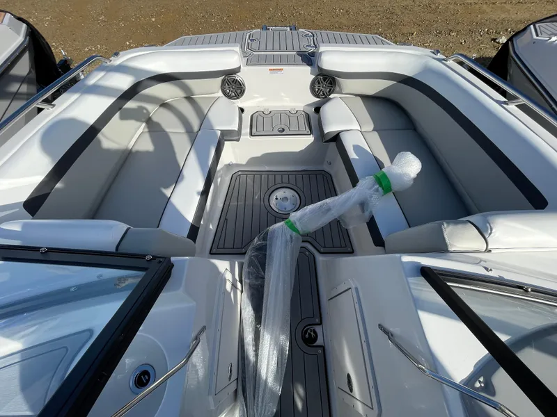 Slide: The Image of 2024 Starcraft SVX 190 OB boat interior with seating and storage compartments. - 21