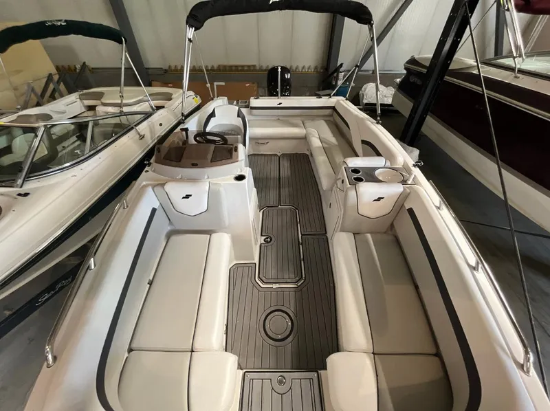 Slide: The Image of 2024 Starcraft SVX 191 OB boat interior with spacious seating and modern design. - 10