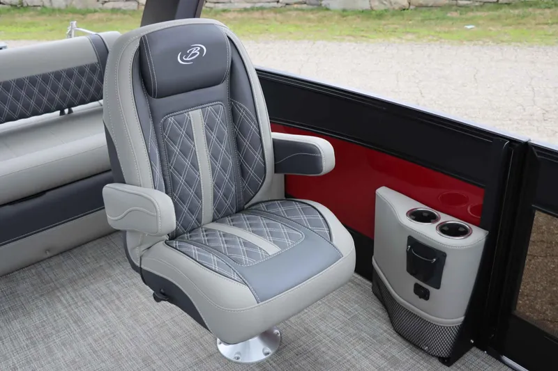 Slide: The Image of Luxury seating in 2023 Barletta Lusso 23UCA boat with cup holders and stylish design. - 16