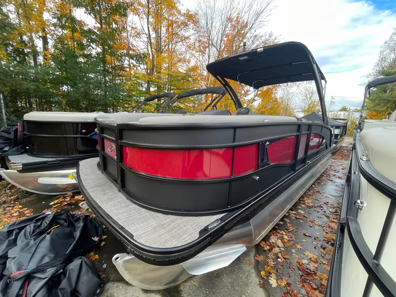 Slide: The Image of 2023 Barletta Lusso 23UCA pontoon boat in autumn setting. - 8
