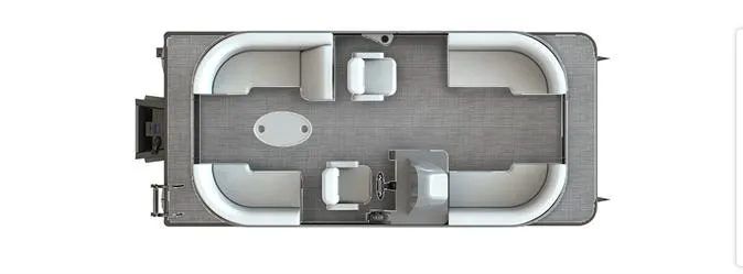 Slide: The Image of 2024 Starcraft EX 20R pontoon boat interior layout, top view. - 26
