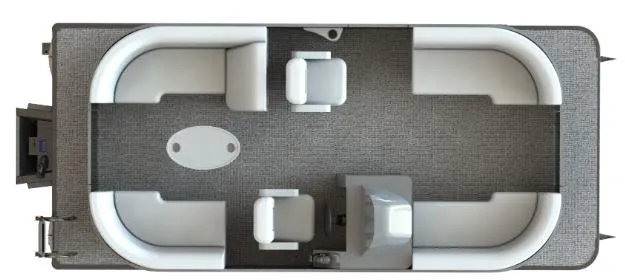 Slide: The Image of Top view of 2023 SunChaser GENEVA 20LR DH pontoon boat interior layout. - 12