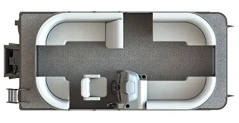 Slide: The Image of 2024 SunChaser VISTA 18LR pontoon boat interior layout, top view. - 15