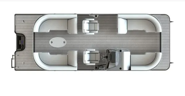 Slide: The Image of 2023 Starcraft SLS 3 pontoon boat, top view layout. - 22