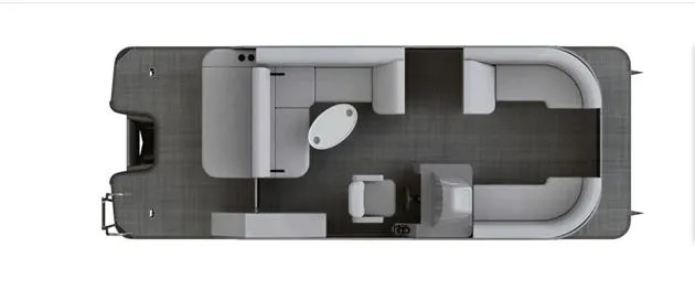 Slide: The Image of 2023 Starcraft EXS 3Q pontoon boat interior layout, top view. - 28