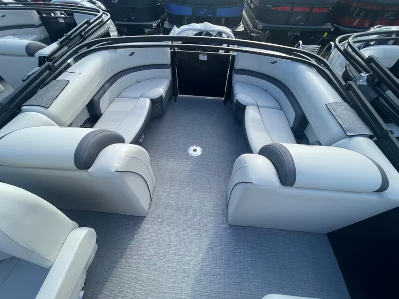 Slide: The Image of 2024 Starcraft EXS 3 boat interior with spacious seating and modern design. - 21