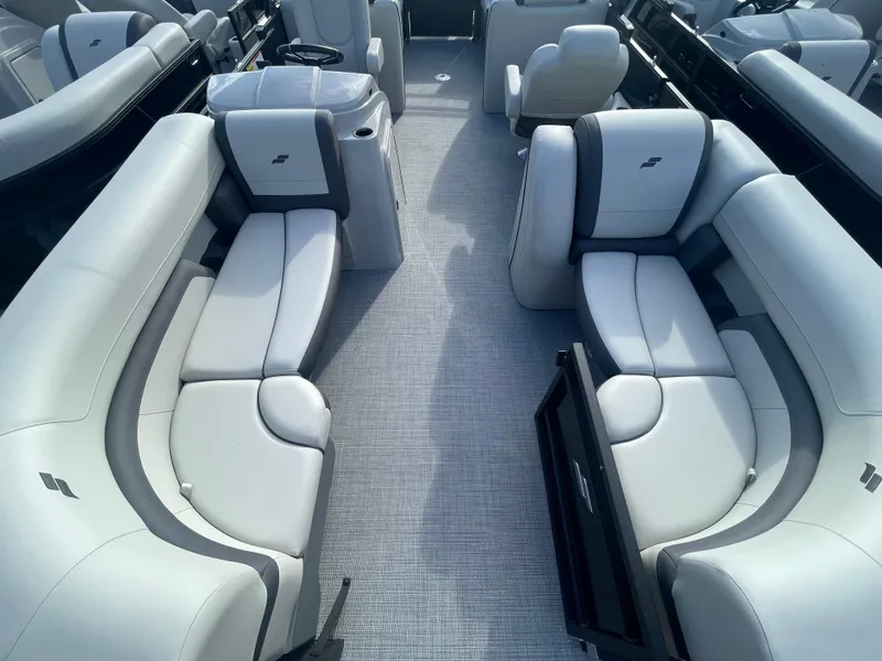 Slide: The Image of 2024 Starcraft EXS 3 boat interior with luxurious seating and modern design. - 22