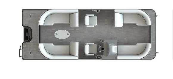 Slide: The Image of 2024 Starcraft EXS 3 pontoon boat interior layout, top view. - 25