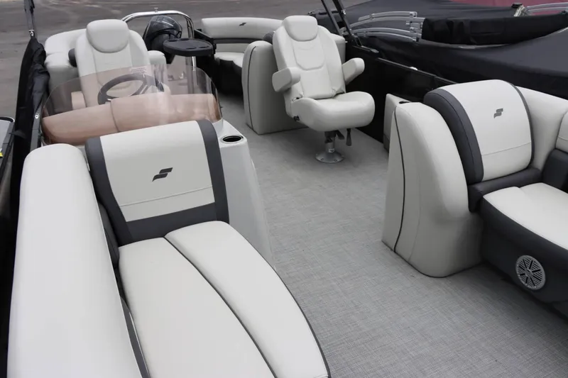 Slide: The Image of 2024 Starcraft EXS 3 boat interior with luxurious seating and modern design. - 7