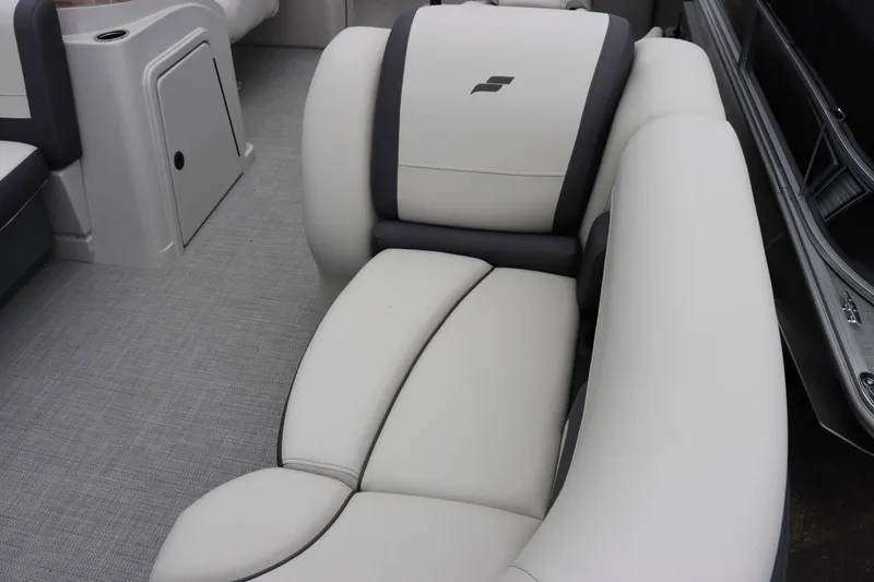 Slide: The Image of 2024 Starcraft EXS 3 boat interior with plush seating and modern design. - 8