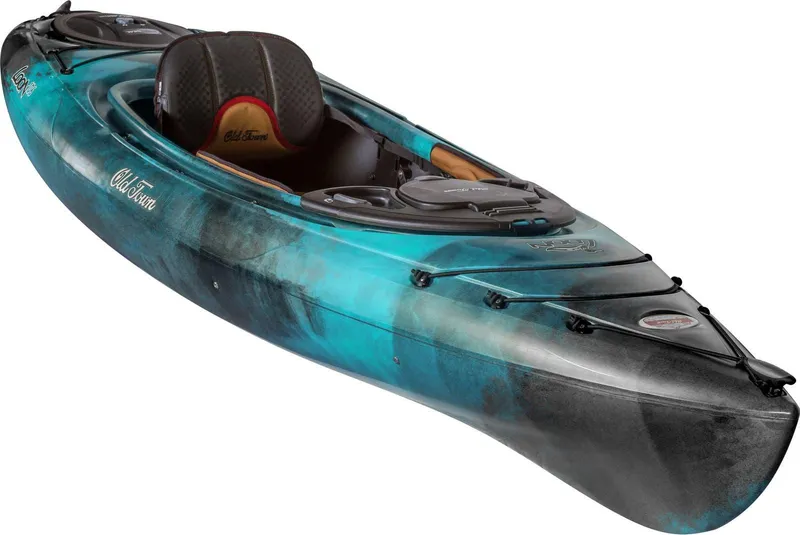Slide: The Image of 2023 Old Town LOON 106 M/L kayak in blue and black. - 1