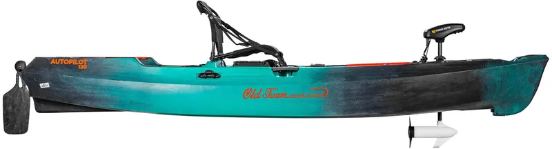 Slide: The Image of 2023 Old Town Sportsman 120 Autopilot kayak with Minn Kota motor. - 7