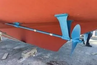 Slide: The Image of 1978 Grand Banks 42 Classic Anti Fouling paint - multiple coats after soda blasting bottom summer 2025 - 55