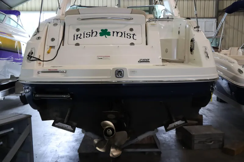 Slide: The Image of 2012 Sea Ray 280 Sundancer boat named "Irish Mist" in storage. - 7