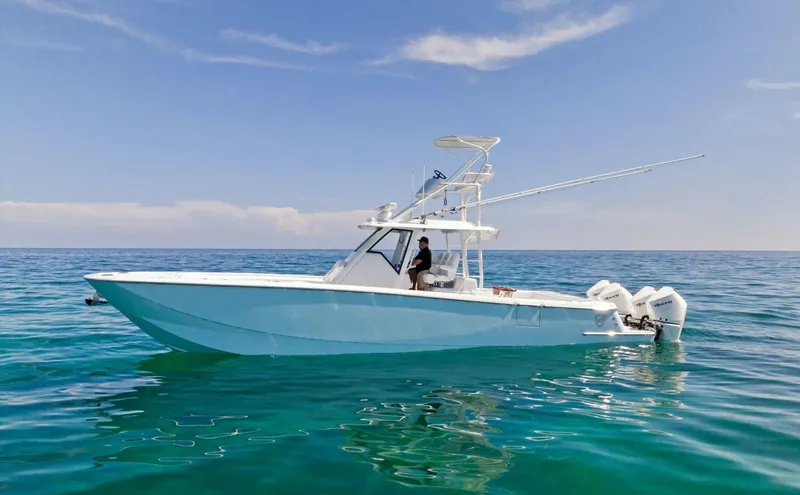 The Image of 2023 Barker Boatworks 40 HPC on calm ocean waters. - 1