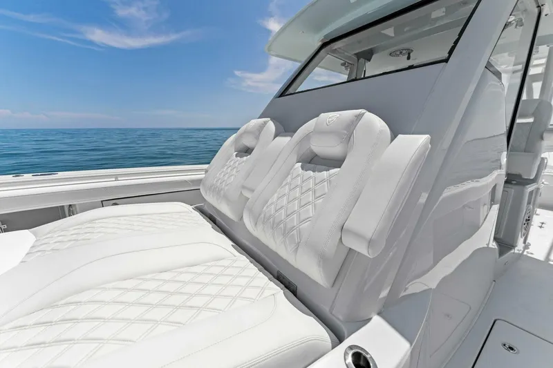 Slide: The Image of 2023 Barker Boatworks 40 HPC luxury seating with ocean view. - 13