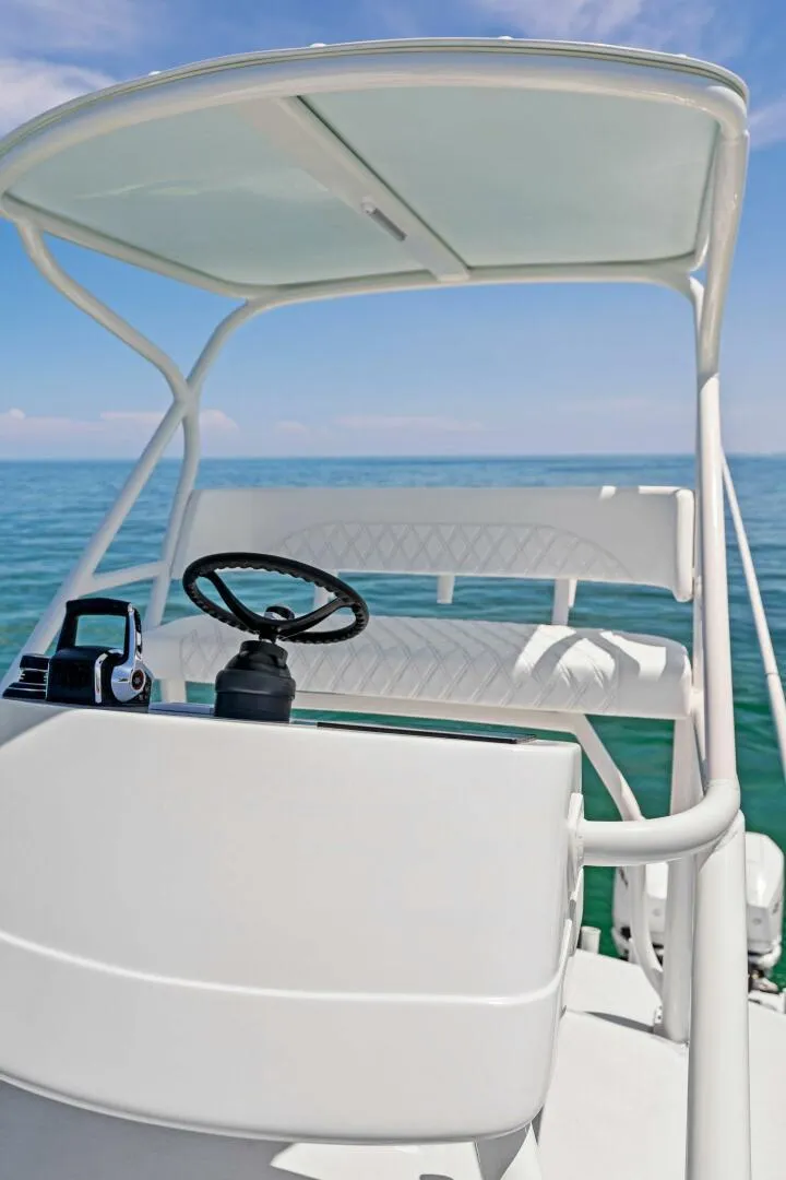 Slide: The Image of 2023 Barker Boatworks 40 HPC helm station with ocean view. - 25