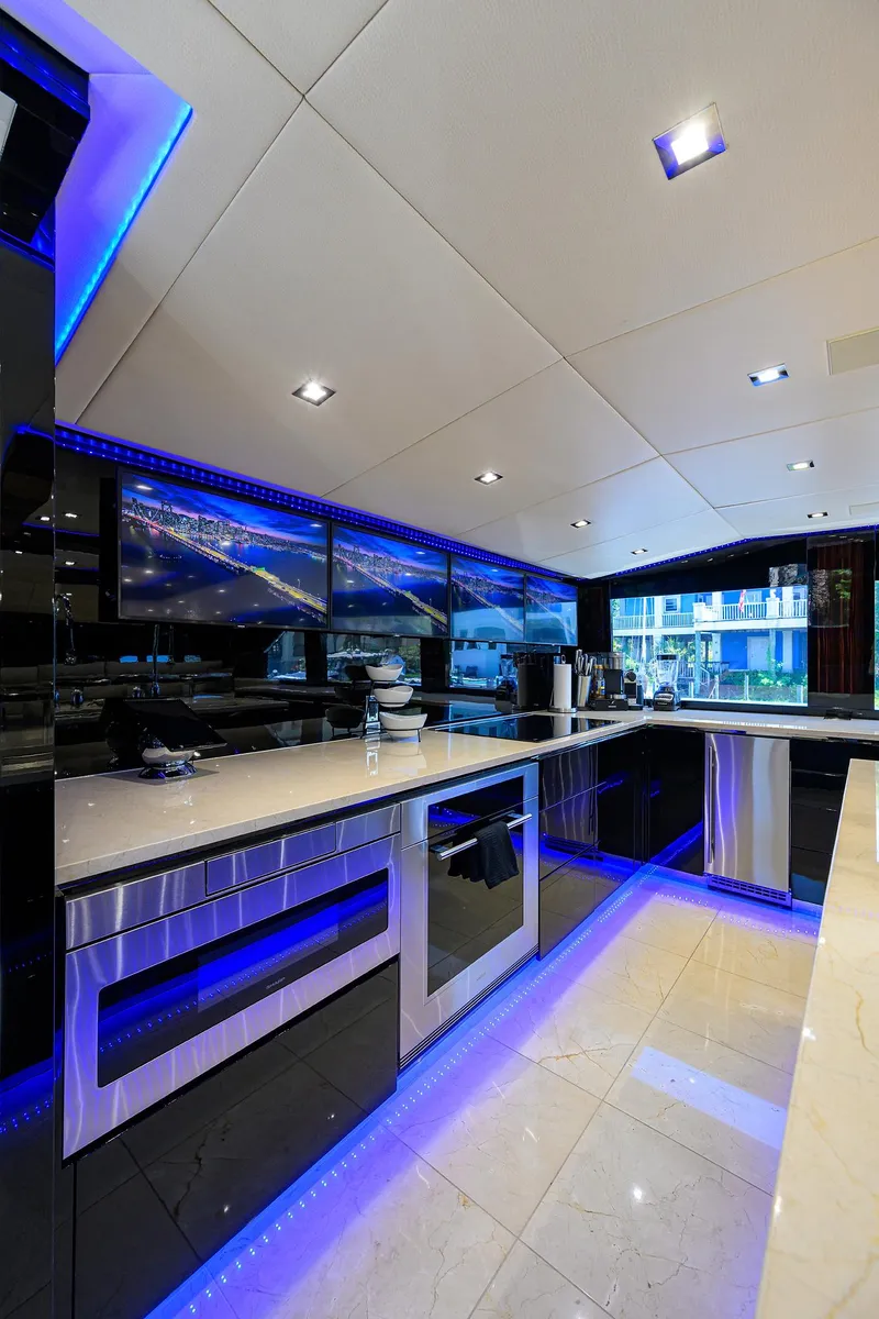 Slide: The Image of Modern kitchen interior on 1997 Broward 108 Raised Pilothouse yacht. - 33