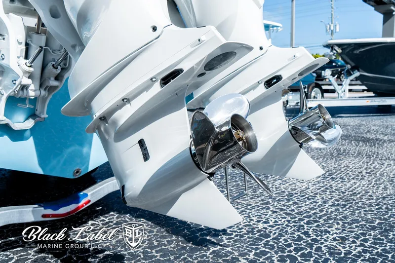 Slide: The Image of 2024 Sea Fox 288 Traveler Dual Console boat engines and propellers. - 41