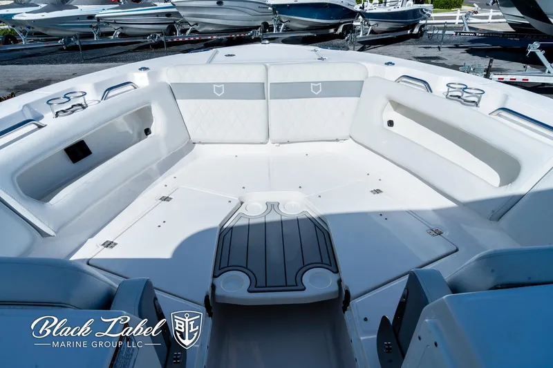 Slide: The Image of 2024 Sea Fox 288 Traveler Dual Console boat interior with spacious seating. - 5