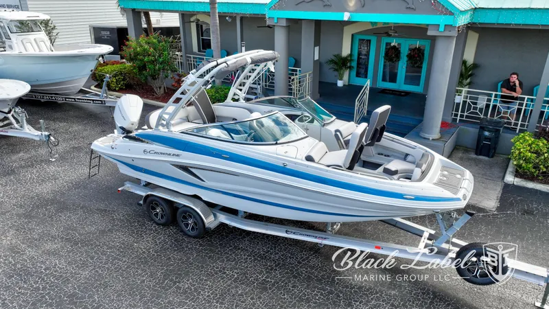 Slide: The Image of 2024 Crownline E260 XS boat on trailer at Black Label Marine Group. - 3