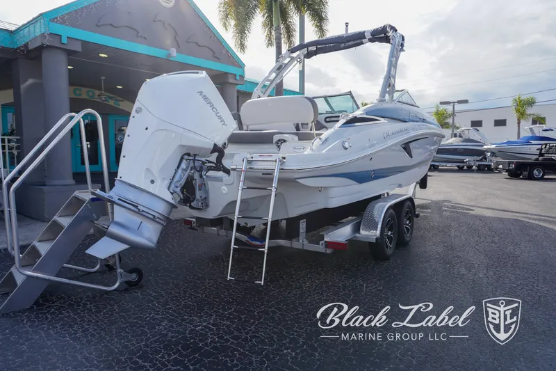 Slide: The Image of 2024 Crownline E260 XS boat on trailer at Black Label Marine Group. - 31