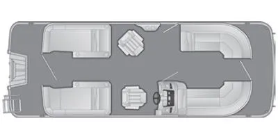 Slide: The Image of 2023 Bennington 22 SXCW boat layout with seating and helm. - 30