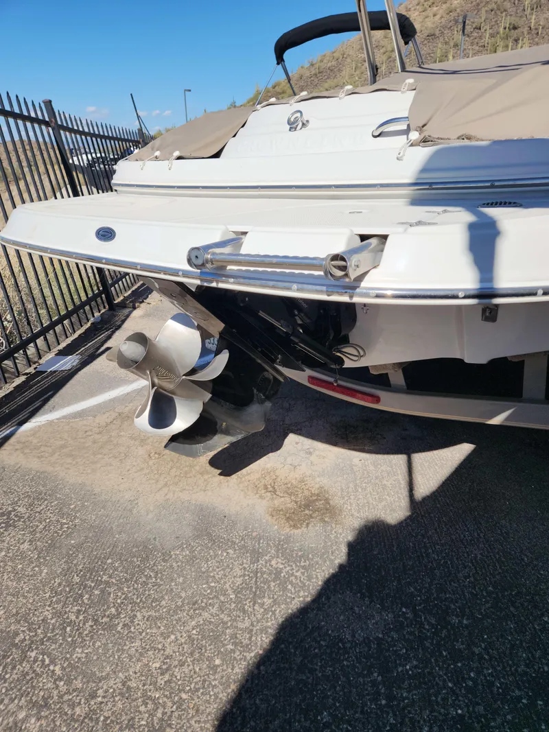 Slide: The Image of 2006 Crownline 230 LS boat stern with propeller and swim platform. - 3