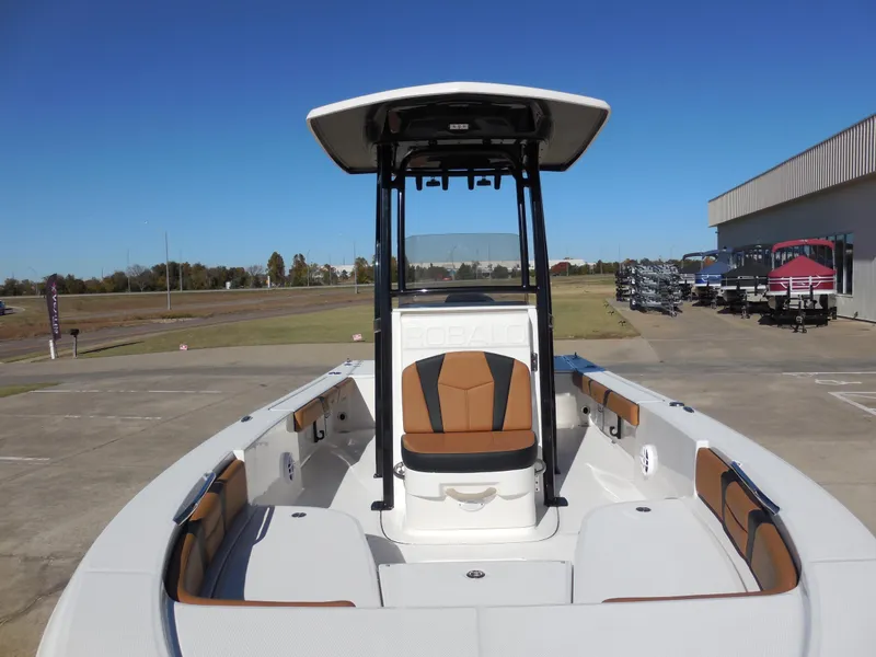 Slide: The Image of 2024 Robalo 226 Cayman boat with T-top and spacious seating. - 11