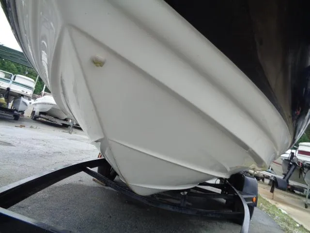 Slide: The Image of 2001 Monterey 218LS Montura boat hull on trailer. - 8