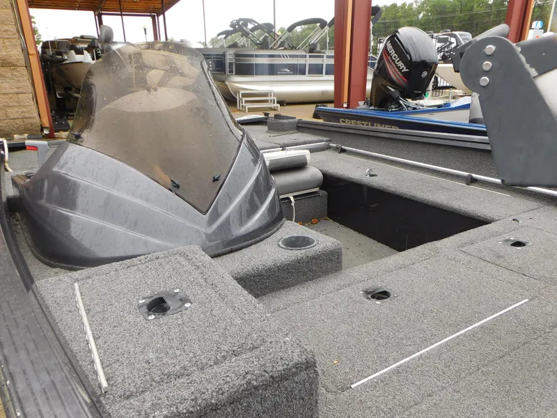 Slide: The Image of 2018 Polar Kraft 175TX Pro fishing boat with spacious deck and windshield. - 3