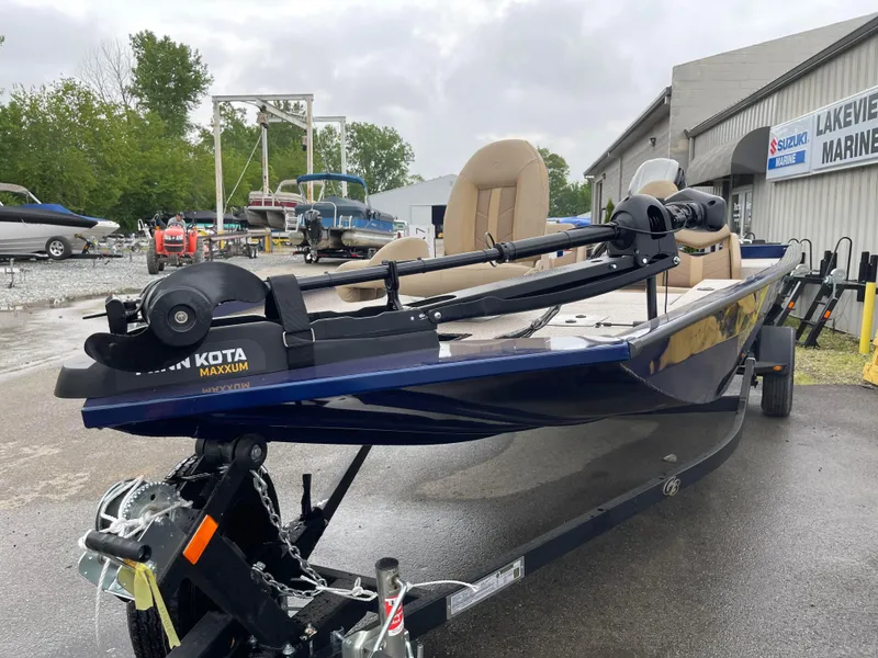 Slide: The Image of 2024 G3 Sportsman 1810 PFX fishing boat on trailer at Lakeview Marine. - 2