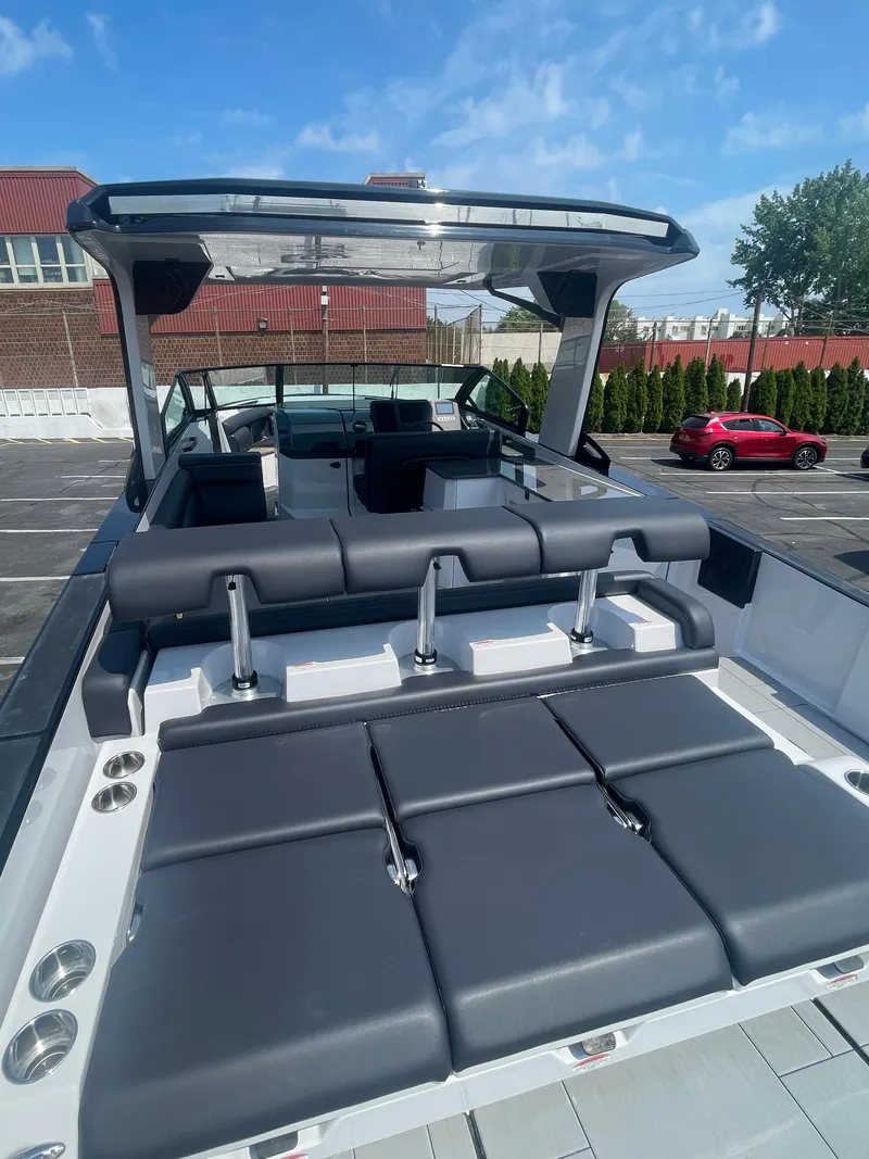 Slide: The Image of 2020 Aviara AV32 I/O boat with sleek design and spacious seating. - 21
