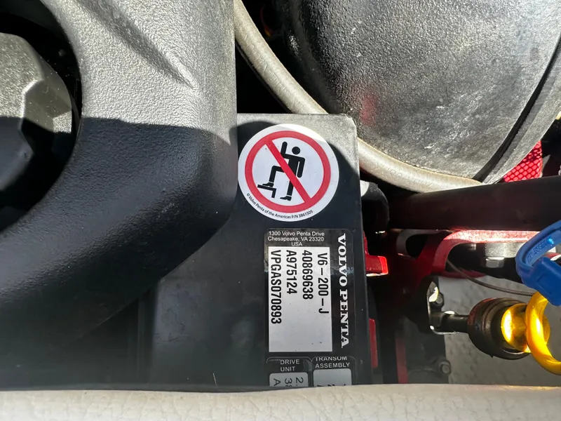 Slide: The Image of Close-up of a 2018 Regal 1900 ES Bowrider engine compartment with Volvo Penta components. - 20