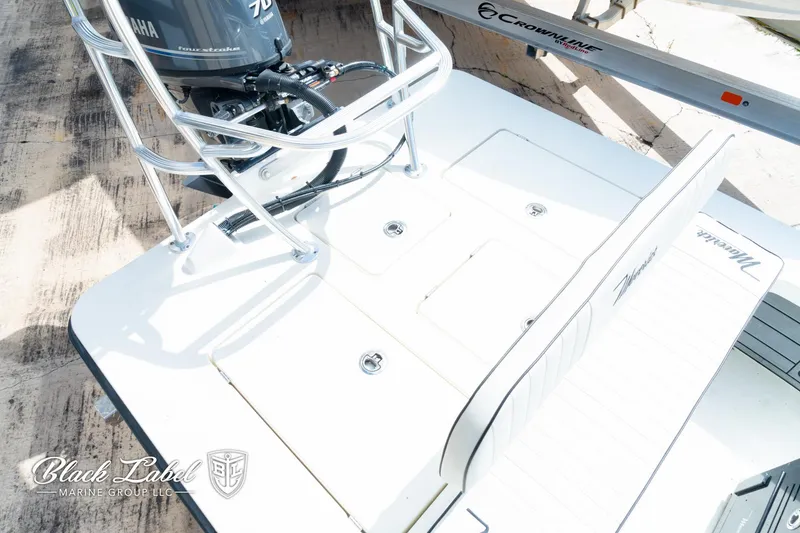 Slide: The Image of 2024 Maverick HPX-S 17 boat with Yamaha engine, rear deck view. - 19