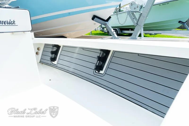 Slide: The Image of 2024 Maverick HPX-S 17 boat interior with storage compartments. - 22