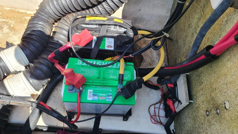 Slide: The Image of Battery compartment of a 2004 Monterey 268 SS Open Bow Sport boat. - 25