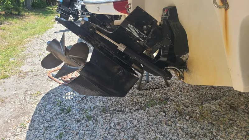 Slide: The Image of Close-up of the propeller and stern drive of a 2004 Monterey 268 SS Open Bow Sport boat. - 3