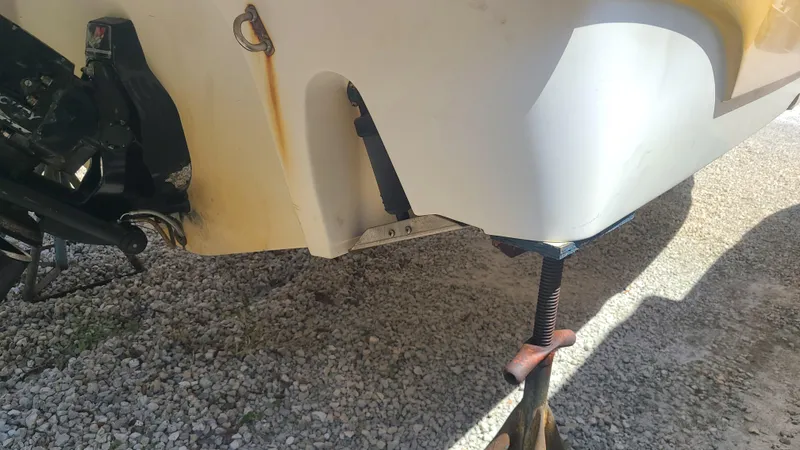 Slide: The Image of 2004 Monterey 268 SS Open Bow Sport boat on a gravel surface. - 4