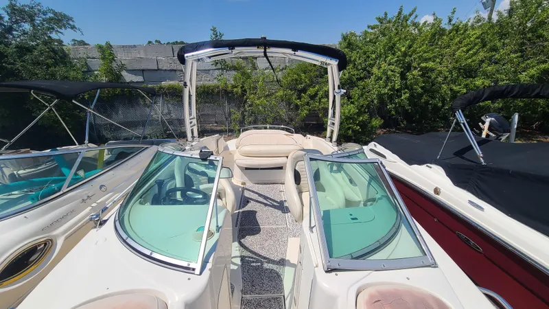 Slide: The Image of 2004 Monterey 268 SS Open Bow Sport boat with dual windshields and spacious seating. - 7