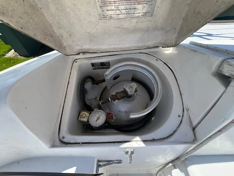 Slide: The Image of Propane tank compartment on a 1995 Catalina 320 sailboat. - 30